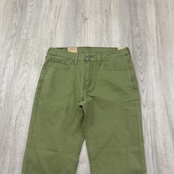 Levis 514 Straight Fit Pants Men's 32x34 Green Stretch Twill Straight Leg NEW - Picture 2 of 12